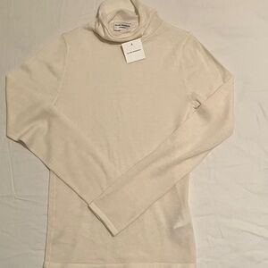 Club Monaco sheer off white 100% cashmere Turtleneck Sweater new with tag